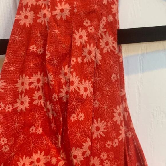 Copied - Unique Vintage Red Floral 50s Retro Swing Dress Sz US 10 #0083 - Picture 5 of 7